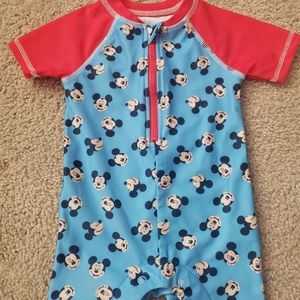 Mickey mouse baby one piece rashguard swimsuit
